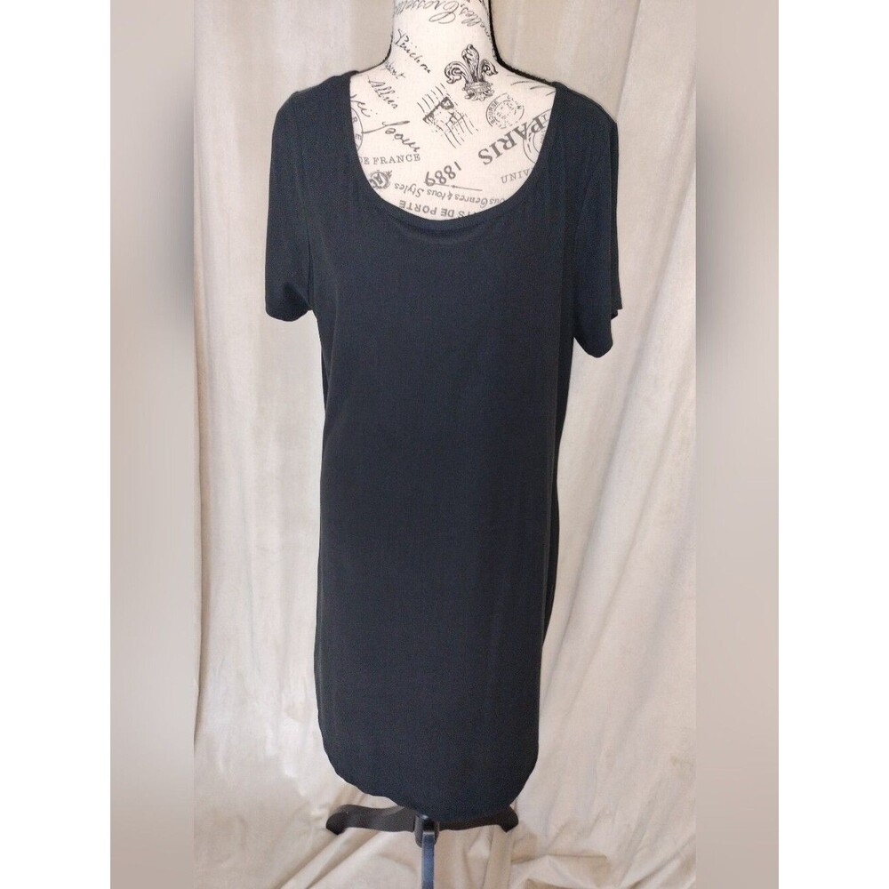 EUC! Sauci Plus Women's Classic Black Short Sleeve Scoop Neck Midi Dress. Sz 1X